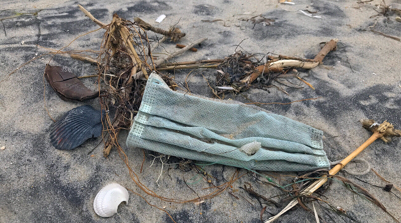Covid beach litter on Cape Hatteras National Seashore.