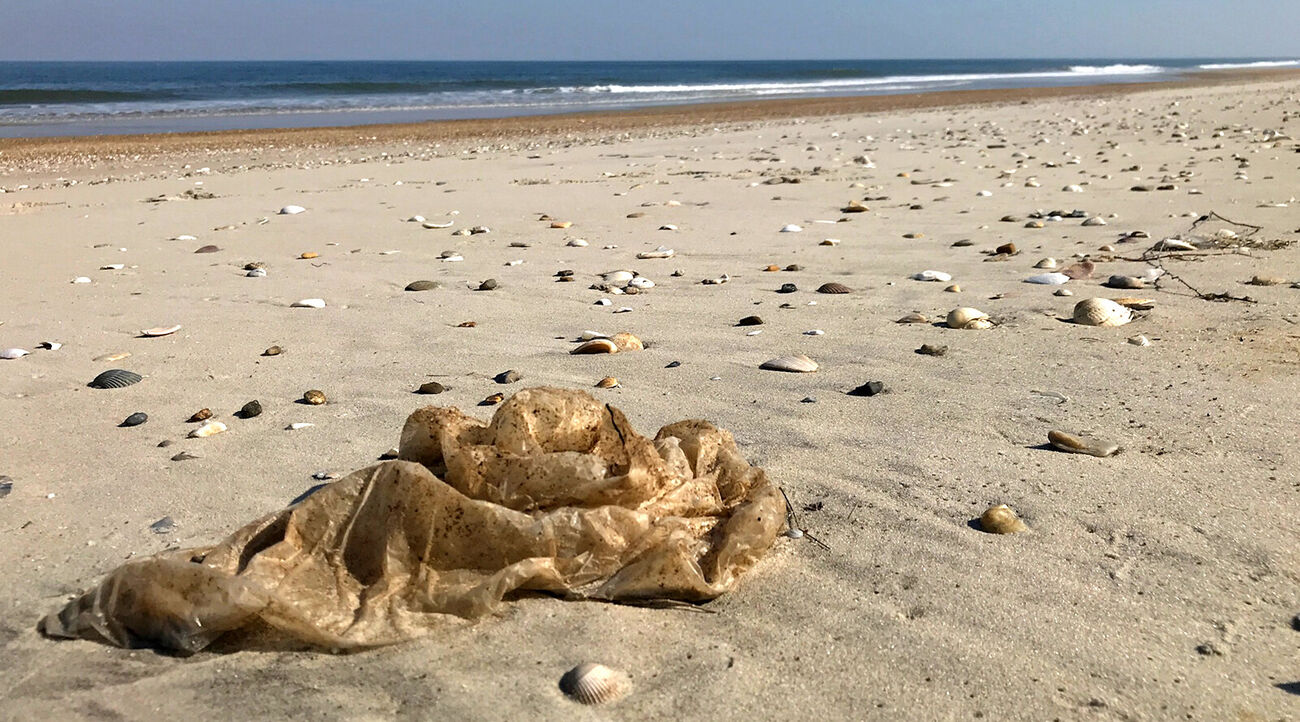 Plastic beach litter on Cape Hatteras National Seashore.
