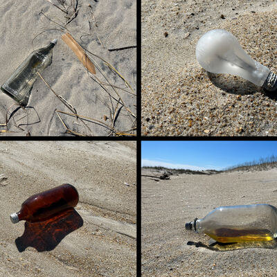 beach trash cleanup pic from Cape Hatteras National Seashore
